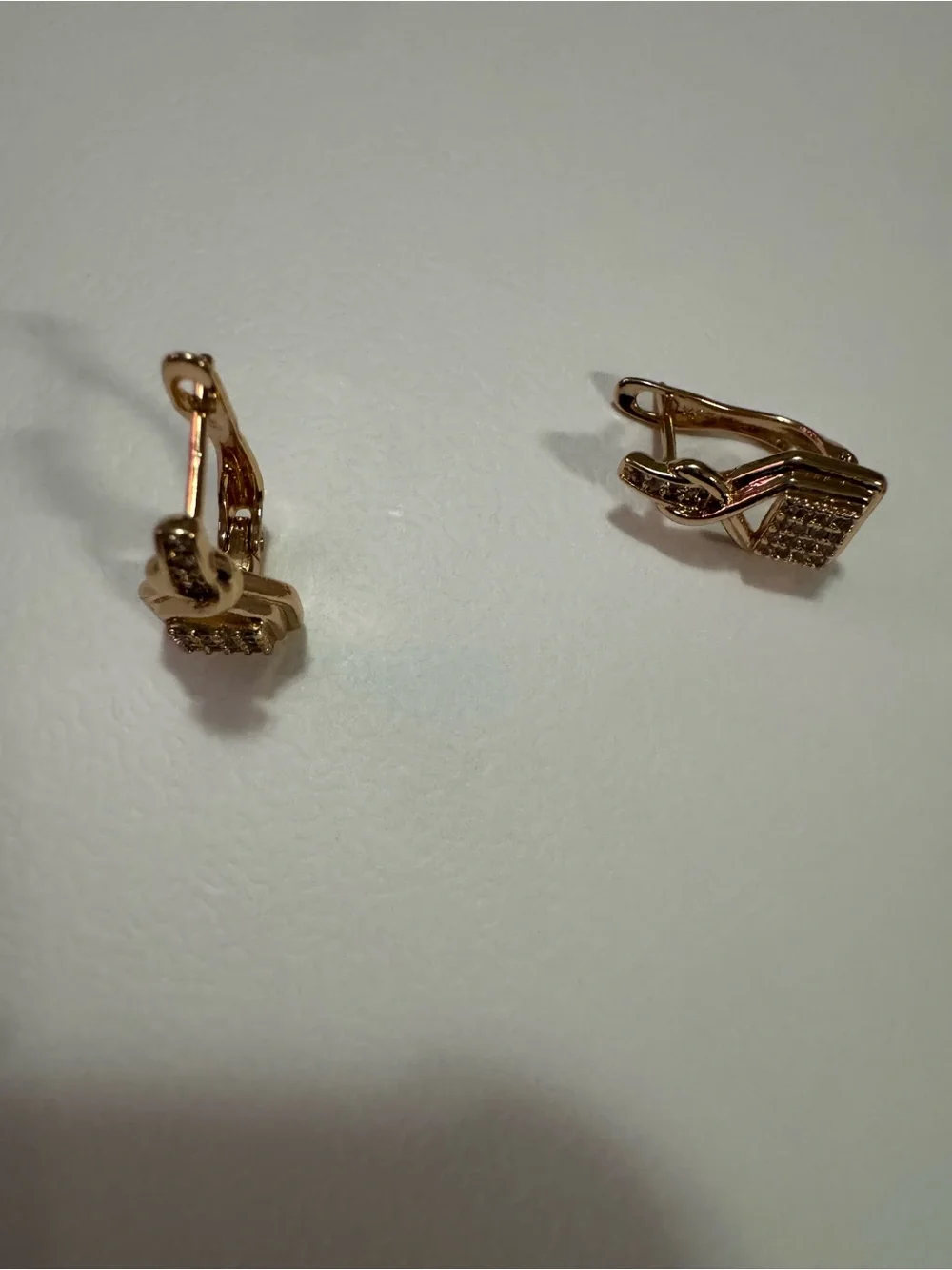 Gold-Tone Square Pavé Clip-On Earrings - Women Jewelry